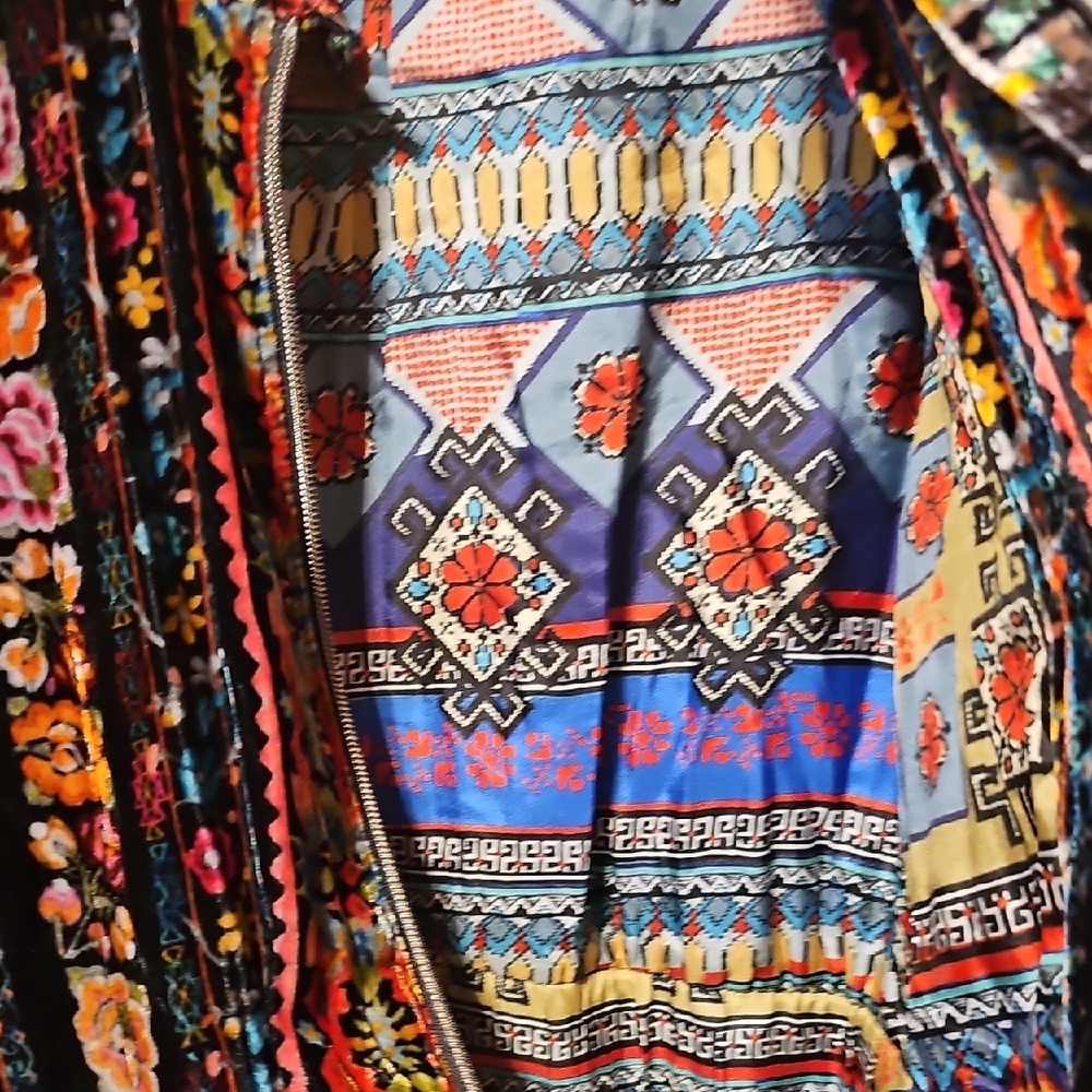 Johnny Was Multicolor Velvet Jacket - Picture 5 of 9